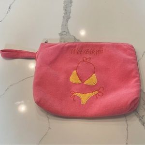 Gallery Design Pink Terry Cloth Wet Bikini Bag